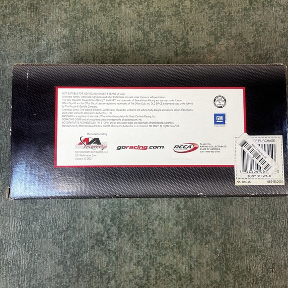 2009 Tony Stewart #14 Old Spice/Office Depot 1:24 scale diecast model New in Box - Picture 4 of 7